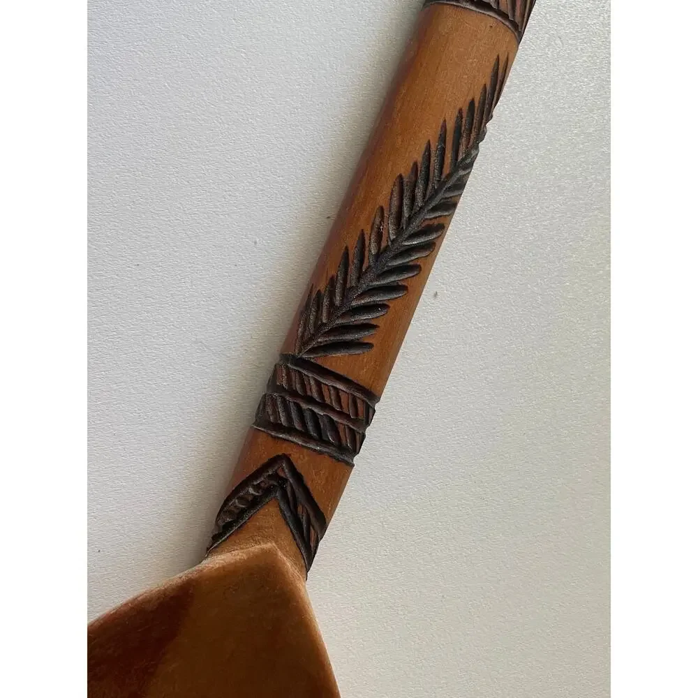Vintage wooden spoon, hand carved elephant 14 inch
